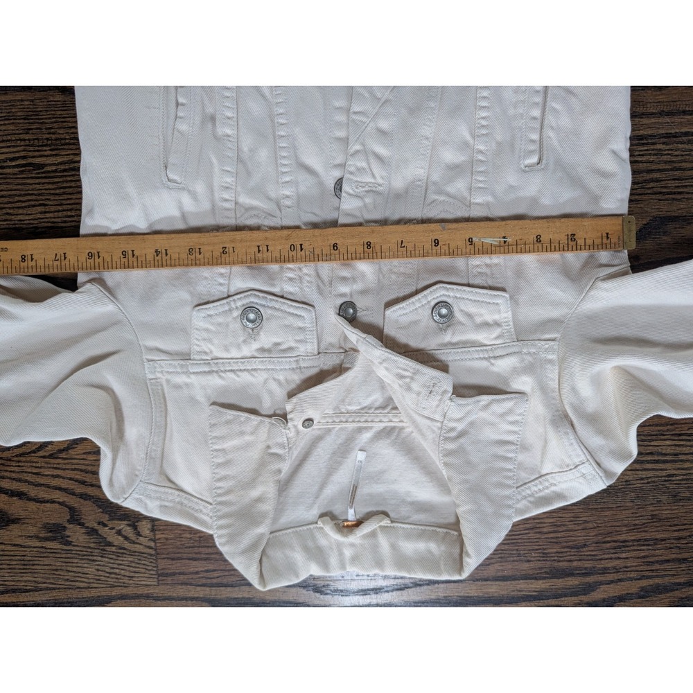 We The Free People Rumors Denim Jean Jacket Womens Size Xs X Small Natural Cream - Picture 6 of 8